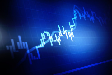 2d rendering Stock market online business concept. business Graph 