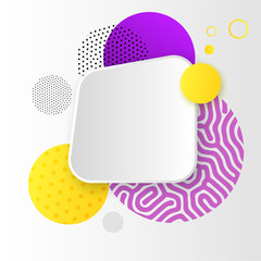 Flat dynamic background design. Colorful geometric frame