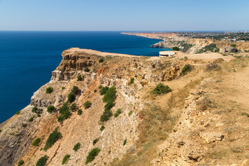 Quaint rocky cliffs and sea views. Beautiful views of Crimea. Black Sea