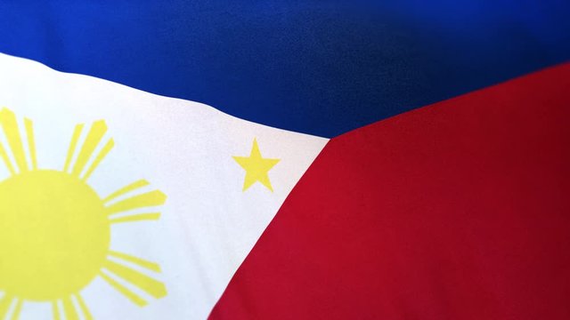 Philippines national flag seamlessly waving on realistic satin texture 29.97FPS