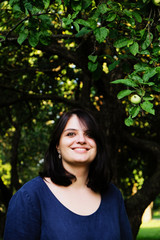 Pretty plus size model with cute smile