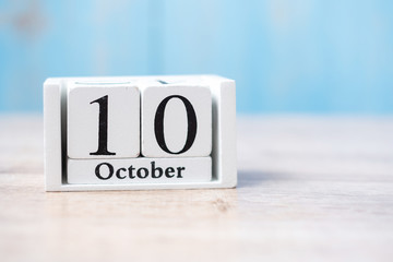 October 10 of white calendar. World Mental Health Day, Independence day of Taiwan and Taiwan National day