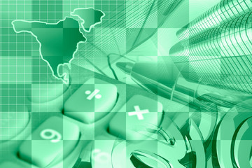 Mail signs, graph and map