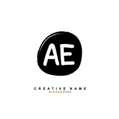 A E AE Initial logo template vector. Letter logo concept with background template.