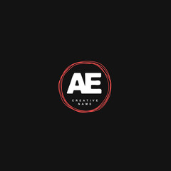 A E AE Initial logo template vector. Letter logo concept with background template.