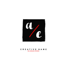 A E AE Initial logo template vector. Letter logo concept with background template.