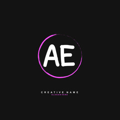 A E AE Initial logo template vector. Letter logo concept with background template.