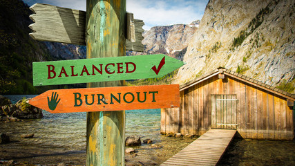 Street Sign to Balanced versus Burnout