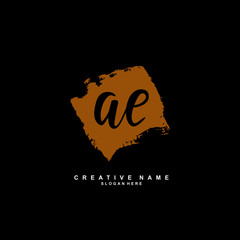 A E AE Initial logo template vector. Letter logo concept with background template.