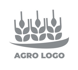 Agro icon for your company logo. Vector black and white isolated illustration.