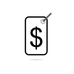 Price tag icon isolated on white background