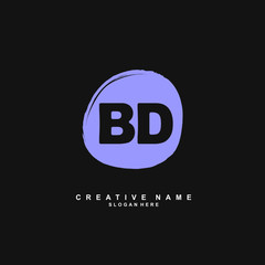 B D BD Initial logo template vector. Letter logo concept with background template.