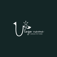 Script U letter logo design template  © MD IQBAL