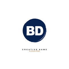 B D BD Initial logo template vector. Letter logo concept with background template.