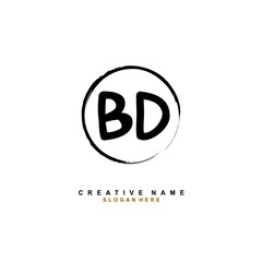 B D BD Initial logo template vector. Letter logo concept with background template.