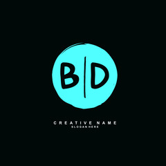 B D BD Initial logo template vector. Letter logo concept with background template.