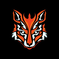 fox head mascot logo design. modern and tribal style, fox vector for jersey, apparel or badge