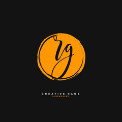 R G RG Initial logo template vector. Letter logo concept with background template.
