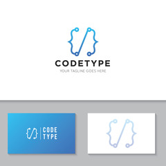 modern code logo and icon vector illustration design template