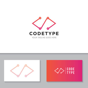 modern code logo and icon vector illustration design template