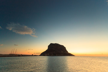 Monemvasia island at morning, Greece