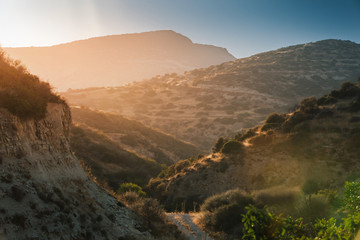 Obraz premium Sunset at the Cyprus mountain