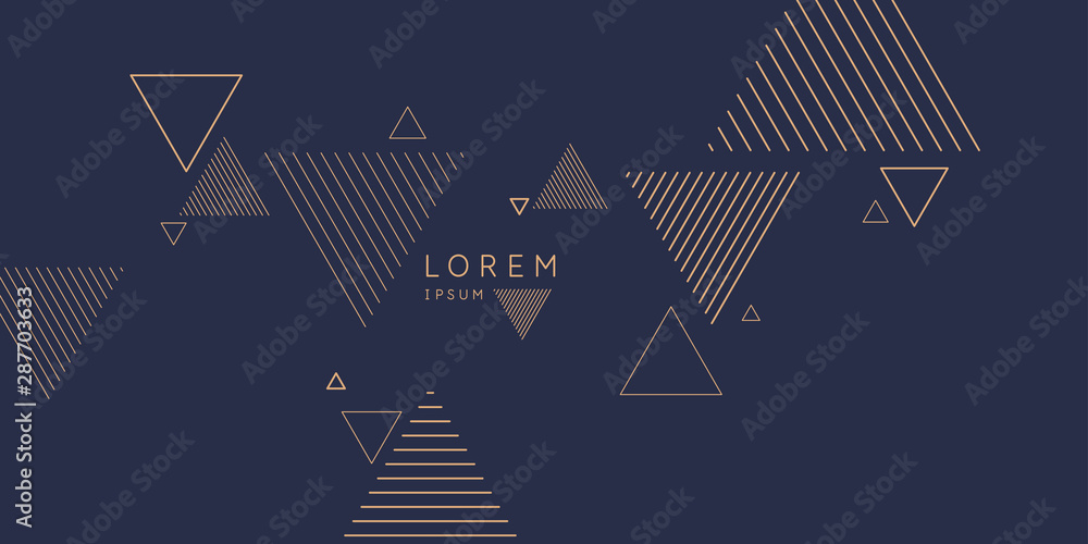 Poster abstract geometric background with triangles in minimalistic style.