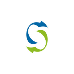 Fototapeta premium S letter arrow initial logo design vector template