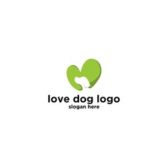 green love dog company logo vector