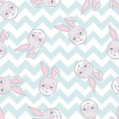 Rabbit pattern. Seamless vector pattern