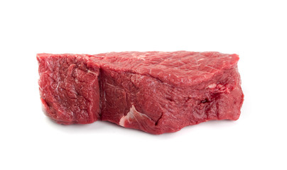 Fresh raw beef steak isolated on white background