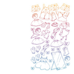 Children clothes. Background for babies, kids patterns.