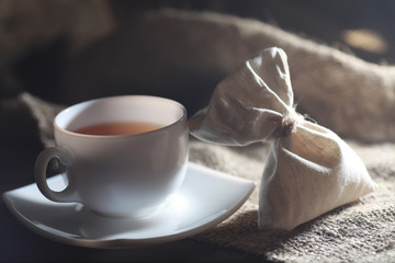 Brewed tea on a serving table