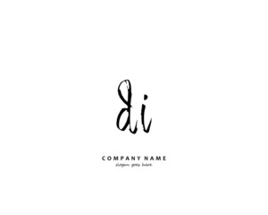 DI Initial handwriting logo vector