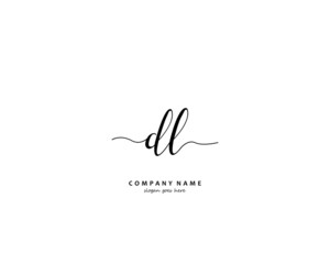 DL Initial handwriting logo vector