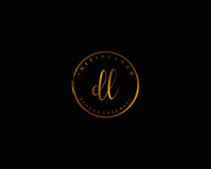 DL Initial handwriting logo vector