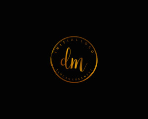 DM Initial handwriting logo vector