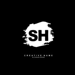 S H SH Initial logo template vector. Letter logo concept with background template.