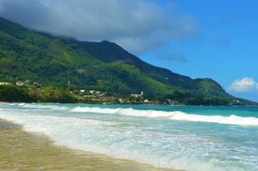Beau Vallon Beach on Mahe Island, Seychelles