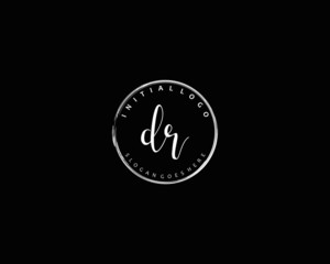 DR Initial handwriting logo vector
