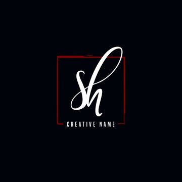 S H SH Initial logo template vector. Letter logo concept with background template.