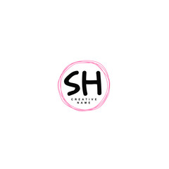 S H SH Initial logo template vector. Letter logo concept with background template.