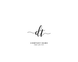 DT Initial handwriting logo vector