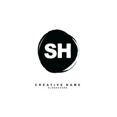 S H SH Initial logo template vector. Letter logo concept with background template.