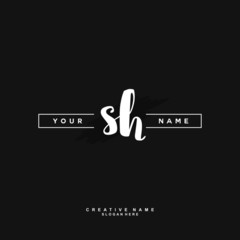S H SH Initial logo template vector. Letter logo concept with background template.