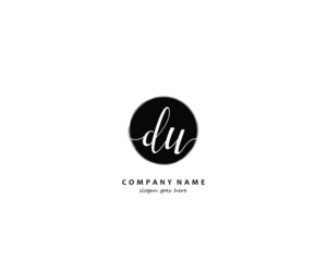 DU Initial handwriting logo vector