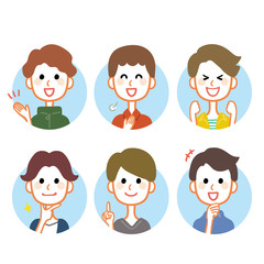 男性　アイコンセット　明るい表情