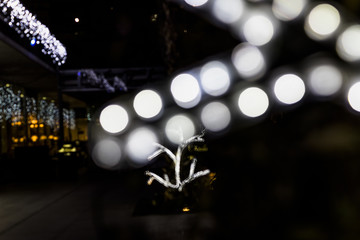 Decoration of bokeh glowing light at outdoor