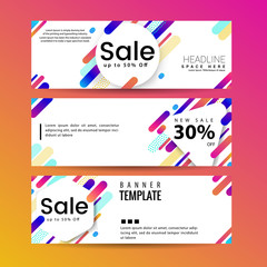 Fototapeta na wymiar Abstract motion banners. Colorful geometric shapes composition. Trendy design. vector geometric banners set.