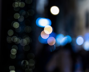 Abstract blur blue bokeh background